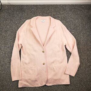 J Crew Sweater Blazer Cotton Heather Pink Womens XL $118 G9309 Preppy Academia